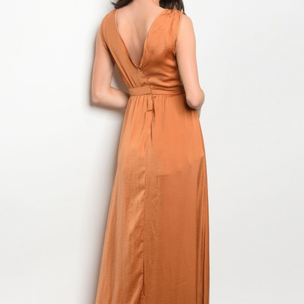 CAMEL MAXI DRESS (SEMI GOWN) - Picture 2 of 5